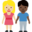 woman and man holding hands, medium-light skin tone, dark skin tone